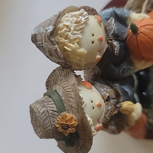 Country Farm Couple Bareroot  Thanksgiving Turkey Decor - Picture 7 of 11